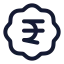 Badgeindianrupee icon with stroke standard style