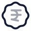 Badgeindianrupee icon with twotone rounded style