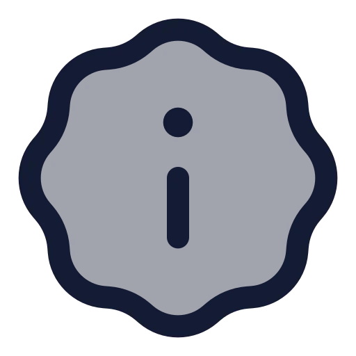 Badge Info Icon in Duotone Rounded style