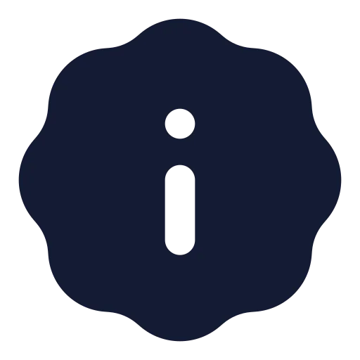 Badge Info Icon in Solid Rounded style