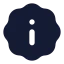Badgeinfo icon with solid rounded style