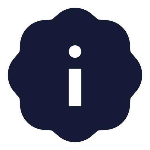 Badge Info Icon in Solid Sharp style