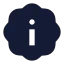 Badgeinfo icon with solid sharp style