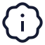 Badgeinfo icon with stroke sharp style
