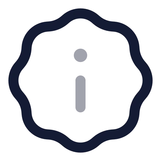 Badge Info Icon in Twotone Rounded style