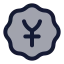 Badgejapaneseyen icon with duotone rounded style