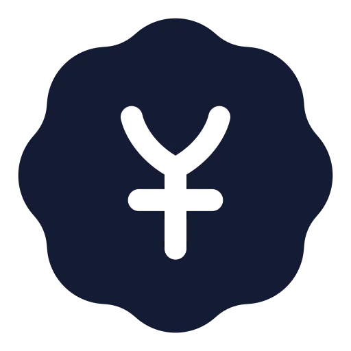 Badge Japanese Yen Icon in Solid Rounded style