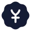 Badgejapaneseyen icon with solid rounded style