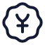 Badgejapaneseyen icon with stroke rounded style