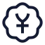 Badgejapaneseyen icon with stroke sharp style