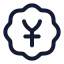 Badgejapaneseyen icon with stroke standard style