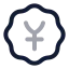Badgejapaneseyen icon with twotone rounded style