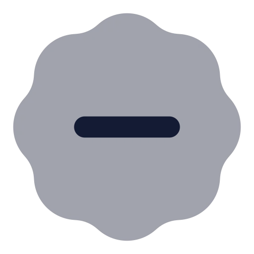 Badge Minus Icon in Bulk Rounded style