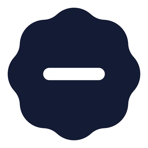 Badge Minus Icon in Solid Rounded style