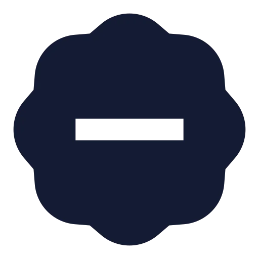 Badge Minus Icon in Solid Sharp style