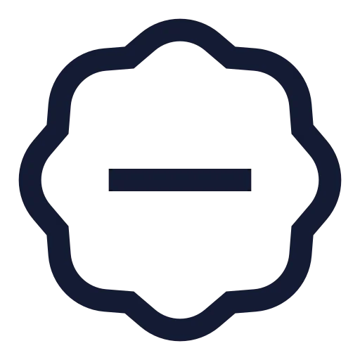 Badge Minus Icon in Stroke Sharp style
