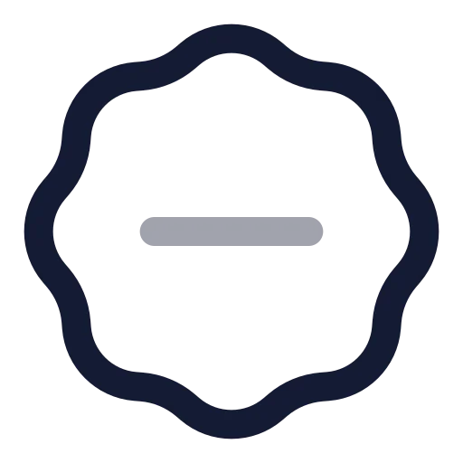 Badge Minus Icon in Twotone Rounded style