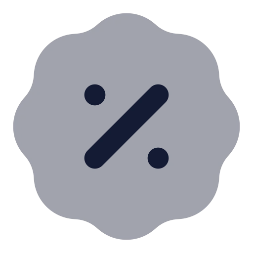 Badge Percent Icon in Bulk Rounded style