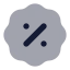 Badgepercent icon with bulk rounded style