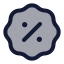 Badgepercent icon with duotone rounded style