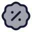 Badgepercent icon with duotone standard style