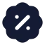 Badgepercent icon with solid standard style