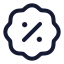 Badgepercent icon with stroke standard style