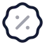 Badgepercent icon with twotone rounded style