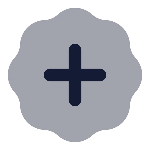 Badge Plus Icon in Bulk Rounded style