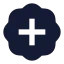 Badgeplus icon with solid sharp style