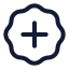 Badgeplus icon with stroke rounded style