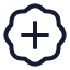 Badgeplus icon with stroke sharp style
