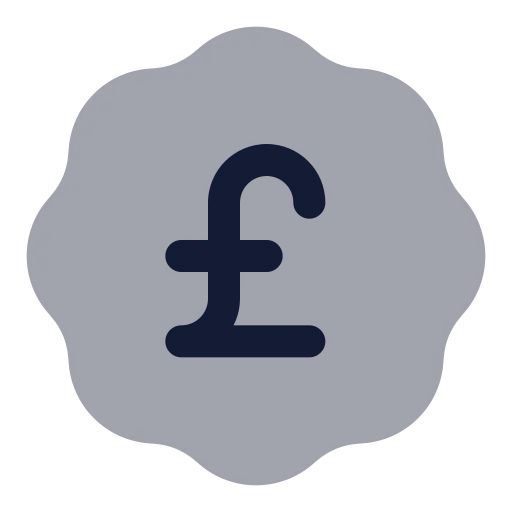 Badge Pound Sterling Icon in Bulk Rounded style