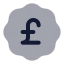 Badgepoundsterling icon with bulk rounded style