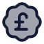 Badgepoundsterling icon with duotone standard style