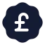 Badgepoundsterling icon with solid rounded style