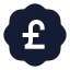 Badgepoundsterling icon with solid sharp style