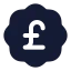 Badgepoundsterling icon with solid standard style