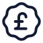Badgepoundsterling icon with stroke rounded style