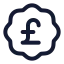 Badgepoundsterling icon with stroke standard style