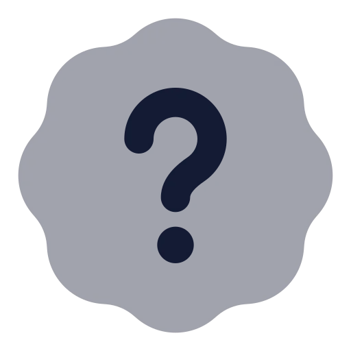 Badge Question Mark Icon in Bulk Rounded style