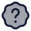Badgequestionmark icon with duotone rounded style