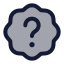 Badgequestionmark icon with duotone standard style