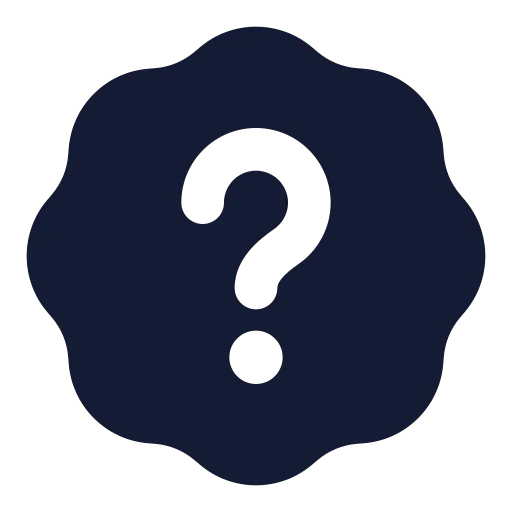 Badge Question Mark Icon in Solid Rounded style