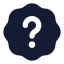 Badgequestionmark icon with solid rounded style