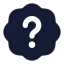 Badgequestionmark icon with solid standard style