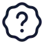 Badgequestionmark icon with stroke rounded style