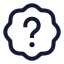 Badgequestionmark icon with stroke sharp style