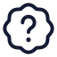 Badgequestionmark icon with stroke standard style