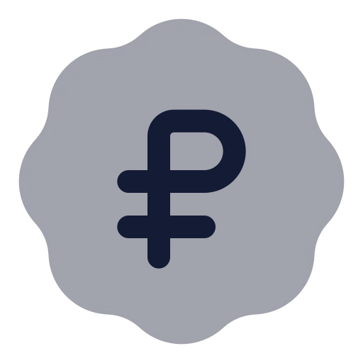Badge Russian Ruble Icon in Bulk Rounded style